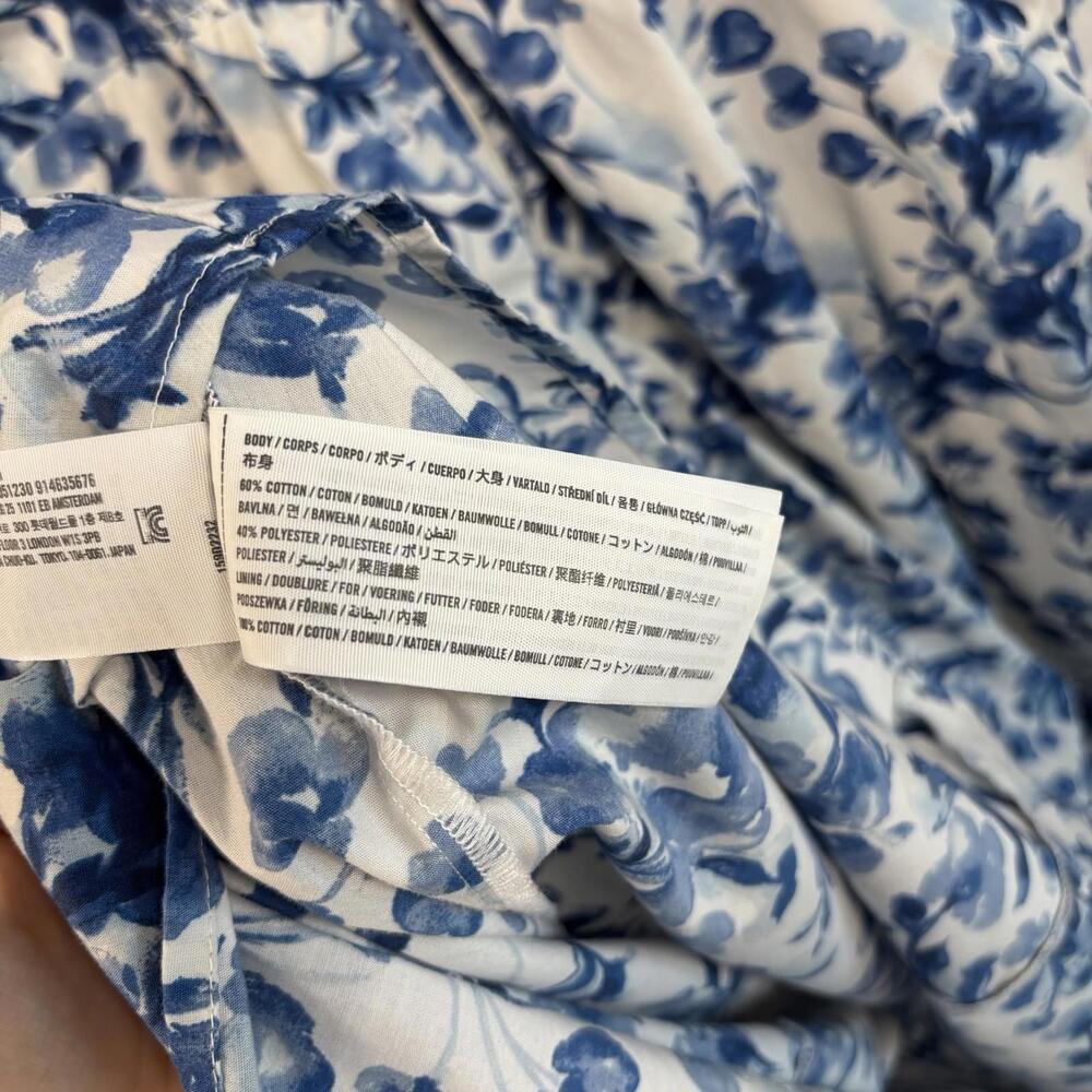 Abercrombie & Fitch White and Blue Floral Midi Dress - Picture 6 of 8